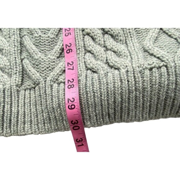 MERCURY DUO Women Cable Knit Sweater Sz M Gray Pullover Modern Classic 79-43 - Picture 8 of 16